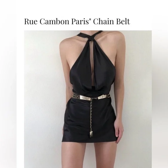 CHANEL Gold and Black Chain Accessory - Picture 2 of 6